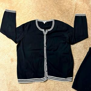 Talbots, 2 piece sweater set, black, size 2X